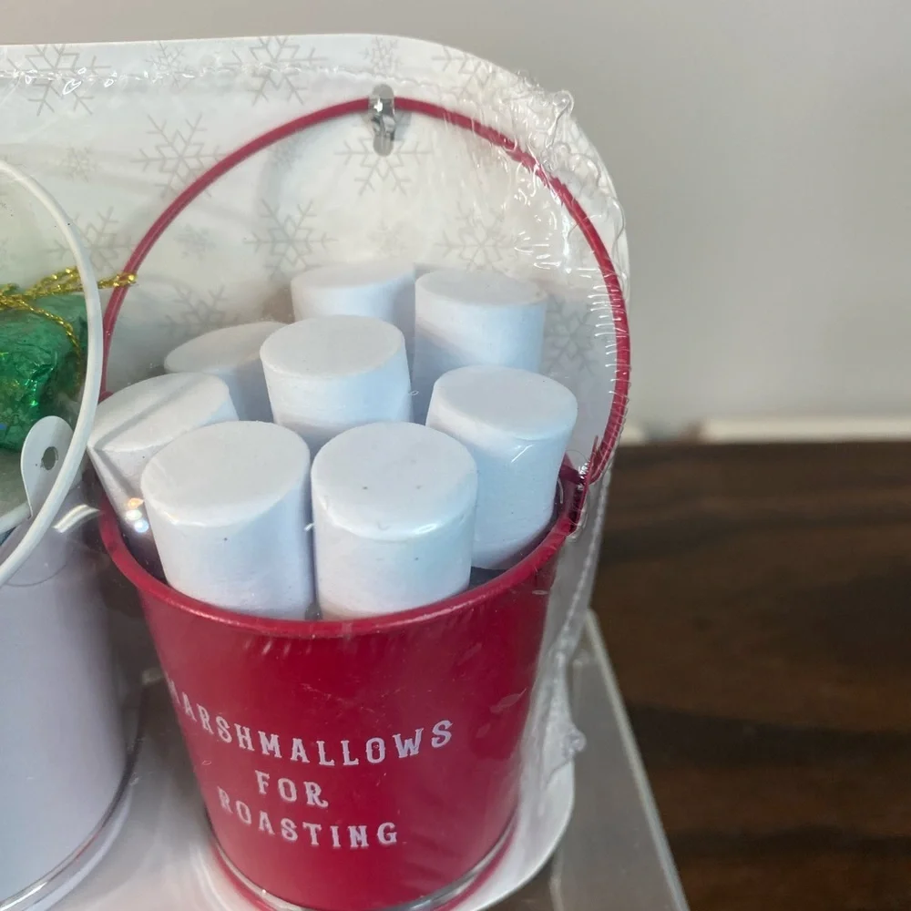 Target Bullseye Christmas 3 Buckets Ornaments